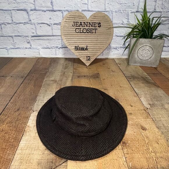 Tilley Endurable Winter Hat with Ear Flaps 7 Brown Herringbone Wool Blend - Picture 11 of 13